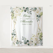 Tenture Fond de stand photo de mariage Rose Blanche Élégan (Devant)