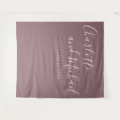 Tenture Fond de stand photo de mariage Script Mauve (Devant (Horizontal))