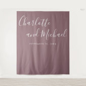Tenture Fond de stand photo de mariage Script Mauve (Devant)