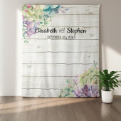 Tenture Fond de stand photo de mariage Succulent Bois rust