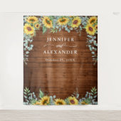 Tenture Fond de stand photo de mariage tournesols eucalypt (Devant)
