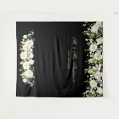 Tenture Fond de stand photo mariage Fleurs blanches Noir (Devant (Horizontal))