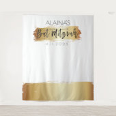 Tenture Fond de stand photo pour Bat Mitzvah or et blanc (Devant)