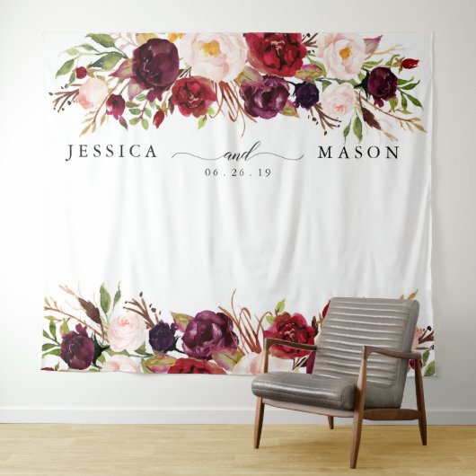 Tenture Fond de stand photo Rustique Bourgogne Marsala (En situation (horizontale))