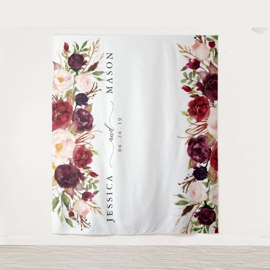 Tenture Fond de stand photo Rustique Bourgogne Marsala Hor (Devant)