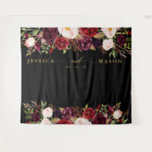 Tenture Fond de stand photo Rustique Bourgogne Marsala Or (Devant (Horizontal))