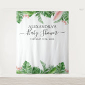 Tenture Fond de stand pour Baby Shower Fleurs tropicales P (Devant)