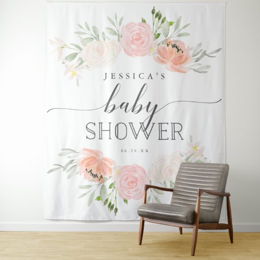 Tenture Fond de stand pour Baby Shower Pastel Blush Photo  (En situation)