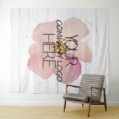 Tenture Fond de stand pour logo d'entreprise en bois blanc (En situation (horizontale))