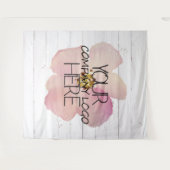 Tenture Fond de stand pour logo d'entreprise en bois blanc (Devant (Horizontal))