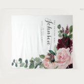 Tenture Fond de stand pour photobooth de mariage Burgundy (Devant (Horizontal))