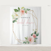 Tenture Fond de stand pour Photobooth de mariage rose aéri (Devant)