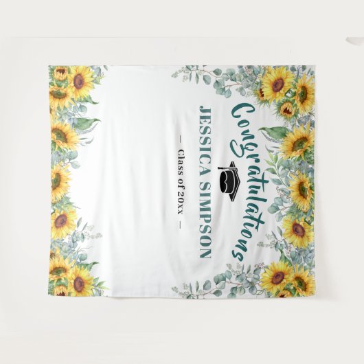 Tenture Fond de studio dégradé photo eucalyptus tournesols (Devant (Horizontal))