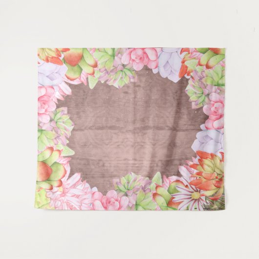 Tenture Fond de succulentes à l'aquarelle (Devant (Horizontal))