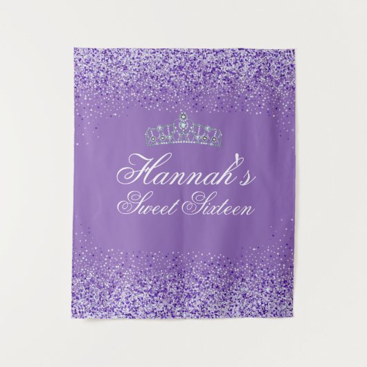 Tenture Fond de Sweet 16 Pailleté Violet Clair (Devant)