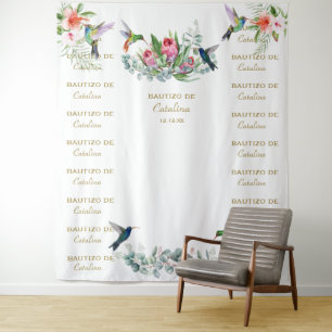 Tenture Fond de toile de Bautizo à fleurs d'Hibiscus