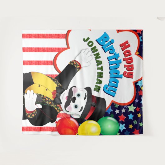 Tenture Fond de toile de cirque pour l'anniversaire d'un o (Devant (Horizontal))