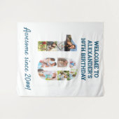 Tenture Fond de toile de collage de photos pour une fête d (Devant (Horizontal))