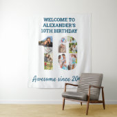 Tenture Fond de toile de collage de photos pour une fête d (En situation)