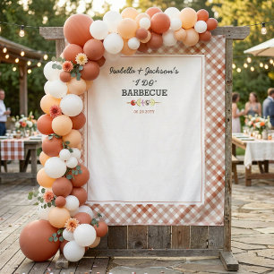 Tenture Fond de toile de douche de mariage BBQ JE DIS