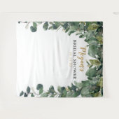 Tenture Fond de toile de douche de mariage - Eucalyptus -  (Devant (Horizontal))