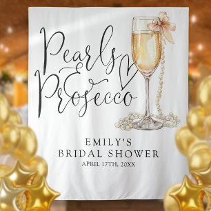 Tenture Fond de toile de douche de mariage Perles et Prose