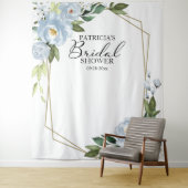 Tenture Fond de toile de douche de mariage Photo Prop Bleu (En situation)