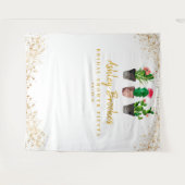 Tenture Fond de toile de douche de mariage, Photobooth (Devant (Horizontal))