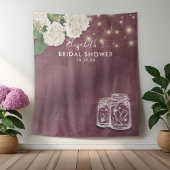 Tenture Fond de toile de douche de mariage pots Mason Hydr