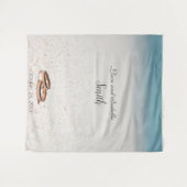 Tenture Fond de toile de douche de mariage sur la plage (Devant (Horizontal))
