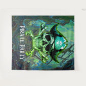 Tenture Fond de toile de fête d'anniversaire pirate (Devant (Horizontal))