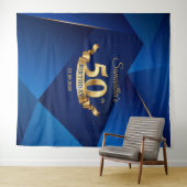 Tenture Fond de toile de fond chic bleu royal moderne 50e (En situation (horizontale))