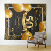 Tenture Fond de toile de fond d'anniversaire 50 ans ballon (En situation (horizontale))