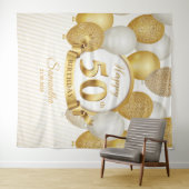 Tenture Fond de toile de fond d'anniversaire 50 ans ballon (En situation (horizontale))