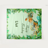 Tenture Fond de toile de fond d'anniversaire à l'aquarelle (Devant (Horizontal))