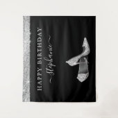 Tenture Fond de toile de fond d'anniversaire avec talons h (Devant)