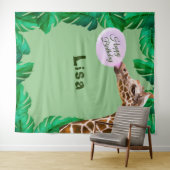 Tenture Fond de toile de fond d'anniversaire Bubble Gum Gi (En situation (horizontale))