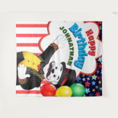 Tenture Fond de toile de fond d'anniversaire d'ours Maestr (Devant (Horizontal))