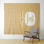 Tenture Fond de toile de fond d'anniversaire ombré paillet (En situation (horizontale))