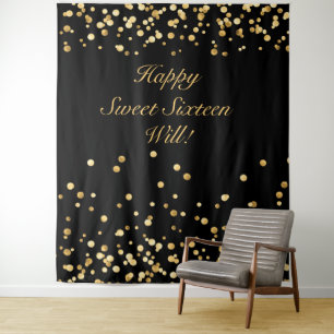 Tenture Fond de toile de fond d'anniversaire Sweet Sixteen