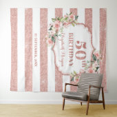Tenture Fond de toile de fond de 50e anniversaire floral r (En situation (horizontale))