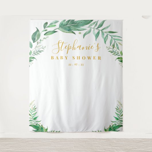 Tenture Fond de toile de fond de Baby Shower Eucalyptus Ve (Devant)