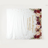 Tenture Fond de toile de fond de baby shower floral bordea (Devant (Horizontal))
