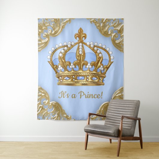 Tenture Fond de toile de fond de Baby Shower pour Prince B (En situation)