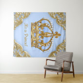 Tenture Fond de toile de fond de Baby Shower pour Prince B (En situation (horizontale))