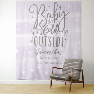 Tenture Fond de toile de fond de Baby Shower Violet 'Baby 