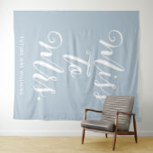 Tenture Fond de toile de fond de douche de mariage bleu bo (En situation (horizontale))