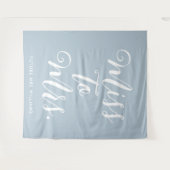 Tenture Fond de toile de fond de douche de mariage bleu bo (Devant (Horizontal))