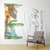 Tenture Fond de toile de fond de fête prénatale aquarelle  (En situation (horizontale))