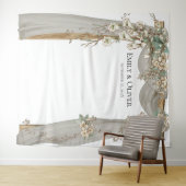 Tenture Fond de toile de fond de fleurs blanches aquarelle (En situation (horizontale))